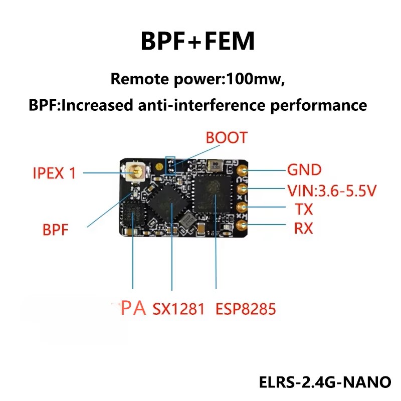 Receptor ELRS 2.4GHz NANO Expr - Radiomaster Ranger 2.4Ghz Elrs Module avaliação e preço